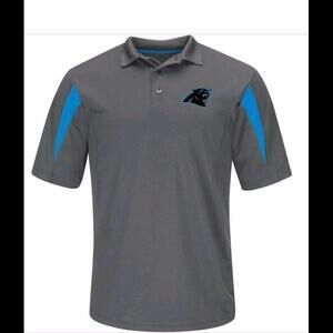 Carolina Panthers Pieced NFL Men's Storm Grey Polo Shirt Size 3X Tall